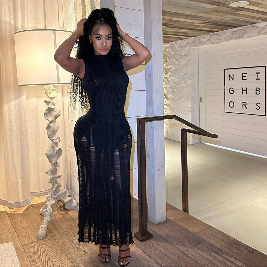 Black Crochet Dress