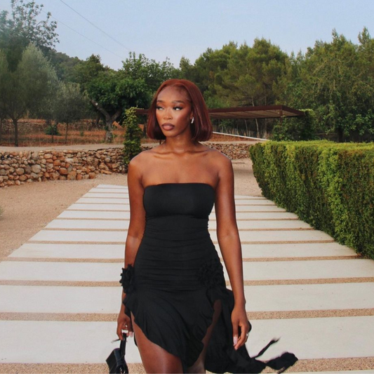 Black Rose Bandeau Dress