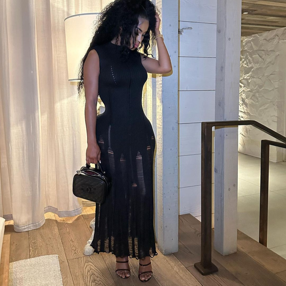 Black Crochet Dress