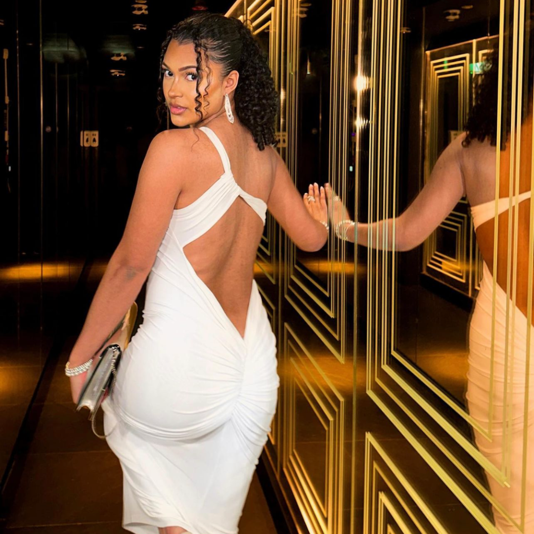 WHITE CROSSED BACK MAXI DRESS