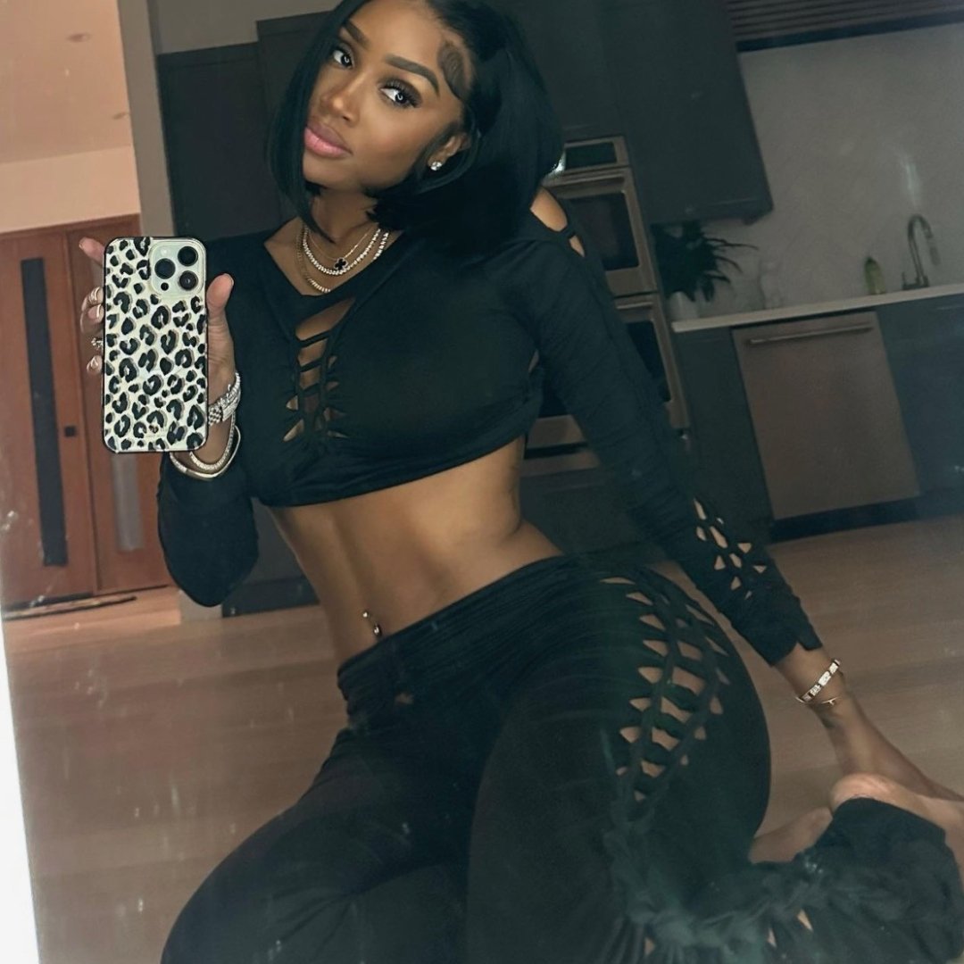 Black Knotted Trousers Set