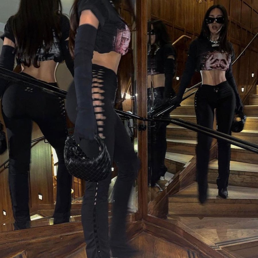 Black Knotted Trousers Set