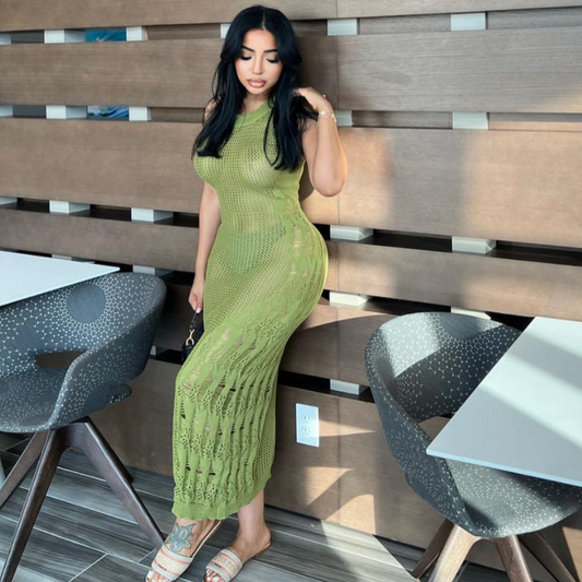 STITCH ME DRESS GREEN