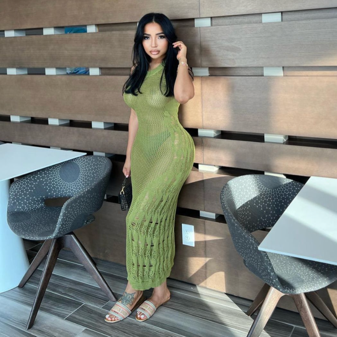 STITCH ME DRESS GREEN