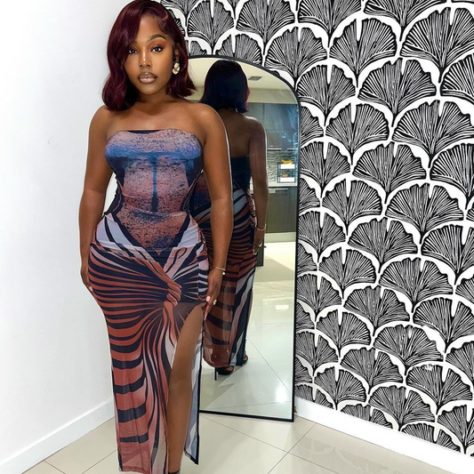 Cocoon Side Split Dress